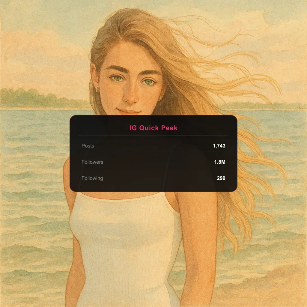 danicooppss Portrait illustration + Instagram Quick Stats overlay